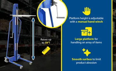 Vestil MWP-220-M manual & dc work positioner feature highlights