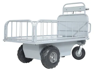 Vestil OROAD-1000 off-road traction drive powered cart shown from an alternate angle