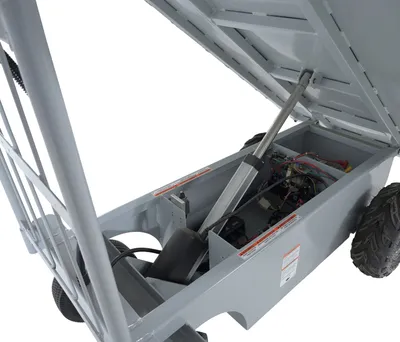 Vestil OROAD-1000-T off-road traction drive powered cart shown from an alternate angle
