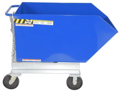 Vestil P-HOP-0.5 portable steel hopper shown from an alternate angle