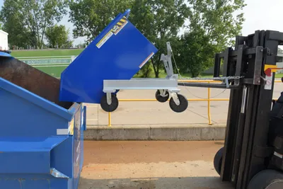 Vestil P-HOP-0.5 portable steel hopper shown from an alternate angle