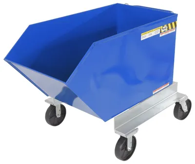 Vestil Steel Portable Tilting Hopper 1/2 Cubic Yard 2,000 Lb. Capacity Blue