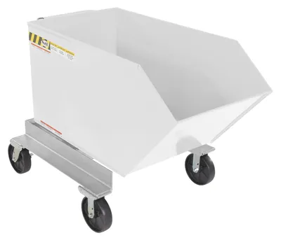 Vestil Steel Portable Tilting Hopper 1/2 Cubic Yard 2,000 Lb. Capacity White