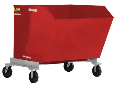 Vestil Steel Portable Tilting Hopper 1-1/2 Cubic Yard 2,000 Lb. Capacity Red