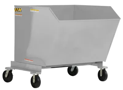 Vestil Steel Portable Tilting Hopper 1-1/2 Cubic Yard 2,000 Lb. Capacity Silver