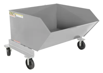 Vestil Steel Portable Tilting Hopper 1 Cubic Yard 2,000 Lb. Capacity Silver