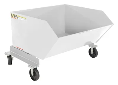Vestil Steel Portable Tilting Hopper 1 Cubic Yard 2,000 Lb. Capacity White