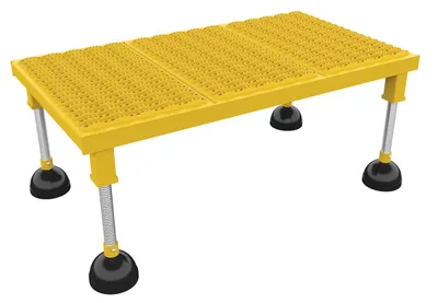Vestil Steel Portable Adjustable Height Grip Strut Worker Stand High 35-15/16 In. x 21-3/4 In. x 11-1/2 In. 500 Lb. Capacity Yellow