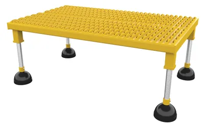 Vestil Steel Portable Adjustable Height Grip Strut Worker Stand High 38-5/8 In. x 24-3/16 In. x 11-1/2 In. 500 Lb. Capacity Yellow