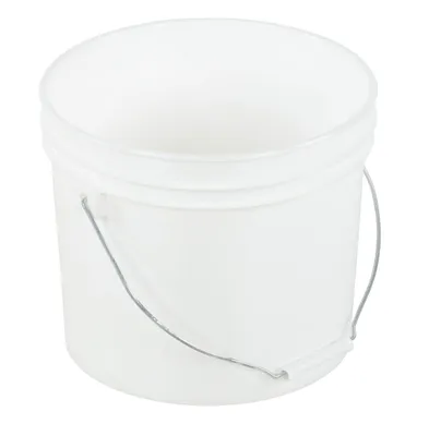 Vestil High Density Polyethylene Open Head Pail with Steel Handle 9-7/8 In. x 9-7/8 In. x 9-1/4 In. 2 Gallon White