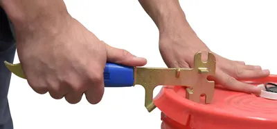Vestil PAIL-PAL steel pail pals (pail opener) shown from an alternate angle