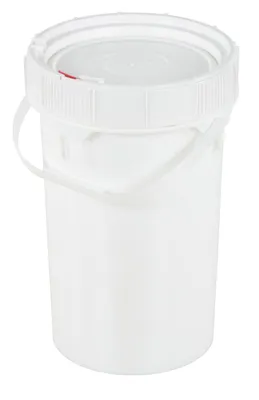 Vestil PAIL-SCR-65-W pail shown from an alternate angle