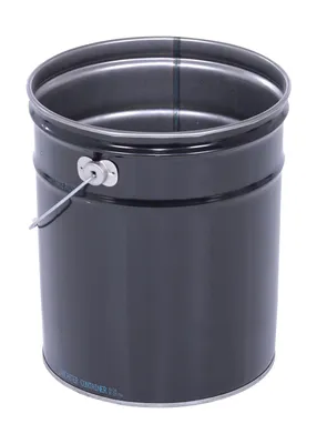 Vestil PAIL-STL-RI pail shown from an alternate angle