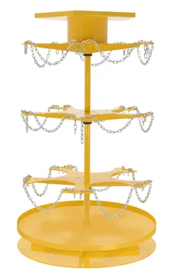 Vestil Steel 5 Gallon Pail Carousel Rack, 15 Pails 350 lbs. Capacity Per Shelf Yellow