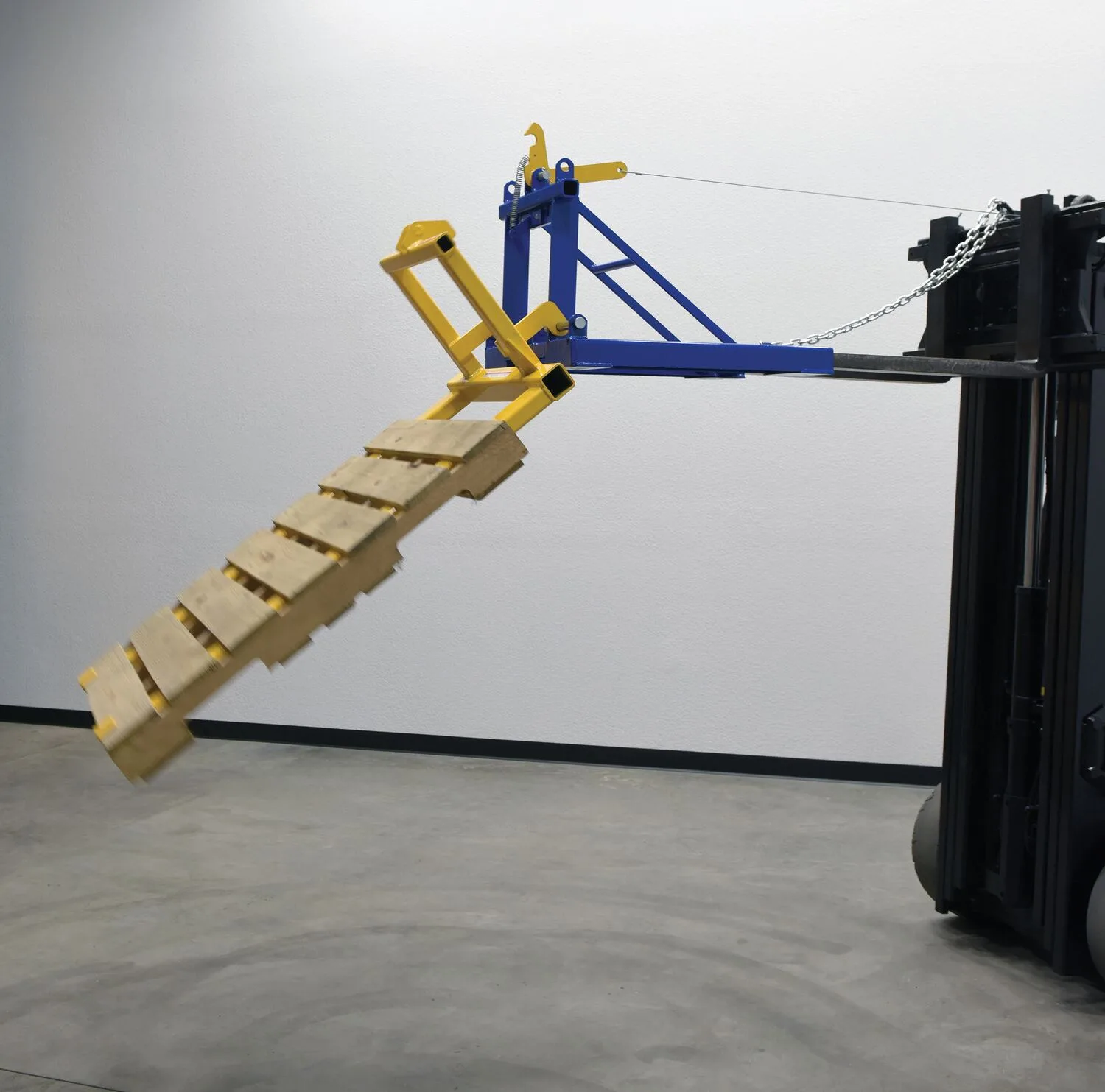 Vestil PAL-D/R pallet dumper retainer shown from an alternate angle
