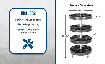 Vestil PBIN-19 portable parts bin feature highlights