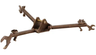 Vestil PDL-800-M-BR multi-purpose overhead drum lifters wrenche shown from an alternate angle