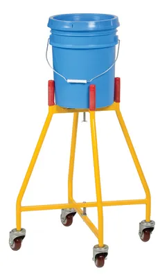 Vestil PDOL-26 ergonomic elevated bucket & pail dolly shown from an alternate angle