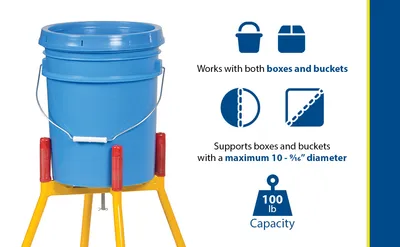 Vestil PDOL-26 ergonomic elevated bucket & pail dolly feature highlights