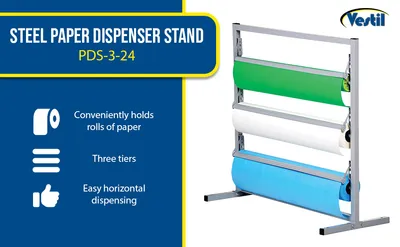 Vestil PDS-3-24 paper dispenser stand feature highlights