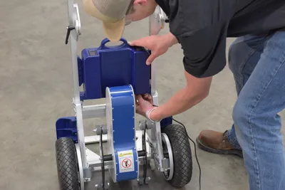 Vestil PDSC-350-62 powered stair climber shown from an alternate angle