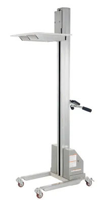 Vestil PEL-100A-D3 powered quick lift shown from an alternate angle