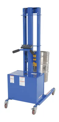 Vestil PEL-400S-57-D3-KEG powered quick lift shown from an alternate angle