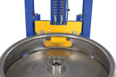 Vestil PEL-400S-57-D3-KEG powered quick lift shown from an alternate angle