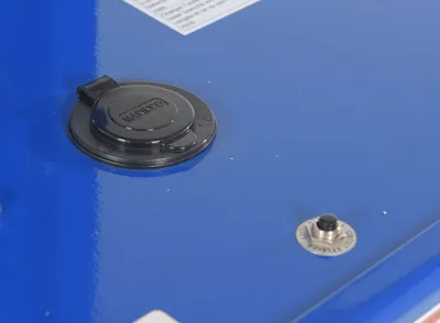 Vestil PEL-400S-57-D3-KEG powered quick lift shown from an alternate angle