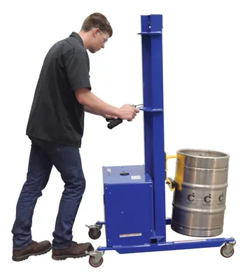 Vestil PEL-400S-57-D3-KEG powered quick lift shown from an alternate angle
