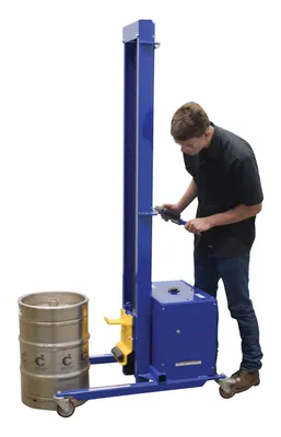 Vestil PEL-400S-72-D3-KEG powered quick lift shown from an alternate angle