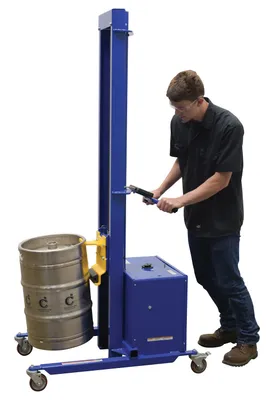 Vestil PEL-400S-72-D3-KEG powered quick lift shown from an alternate angle