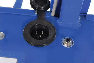Vestil PEL-PL-5 powered quick lift shown from an alternate angle