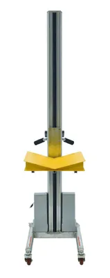Vestil PEL-VBLK powered quick lift shown from an alternate angle
