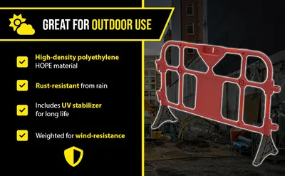 Vestil PHR-R plastic interlocking barrier feature highlights