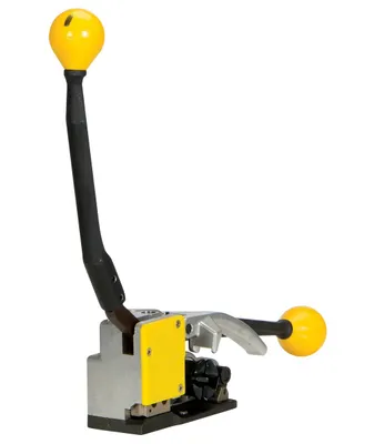 Vestil PKG-TSCP-5 poly and steel strapping tool shown from an alternate angle