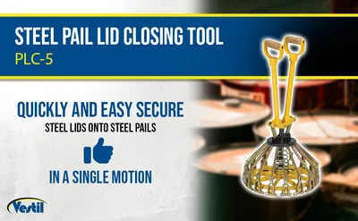 Vestil PLC-5 steel pail lid closing tool feature highlights