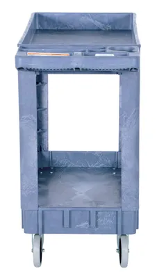 Vestil PLSC-2-1731 plastic utility service cart shown from an alternate angle