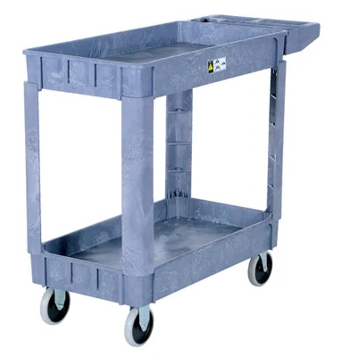 Vestil PLSC-2-1731 plastic utility service cart shown from an alternate angle