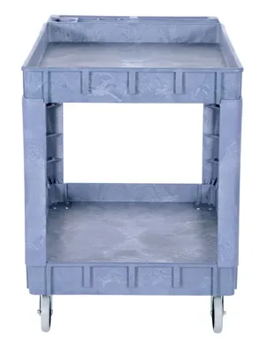 Vestil PLSC-2-2436 plastic utility service cart shown from an alternate angle