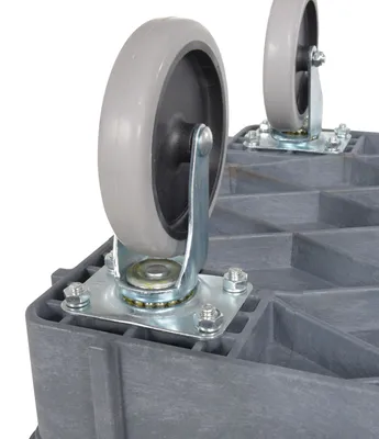 Vestil PLSC-3-1731 plastic utility service cart shown from an alternate angle