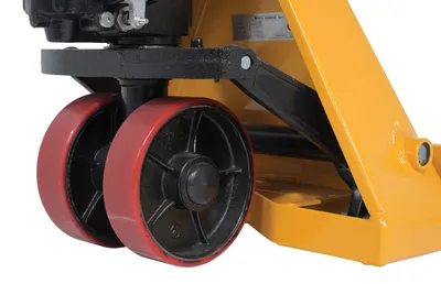 Vestil PM-2048-SCL-LP-E pallet trucks with digital scale shown from an alternate angle