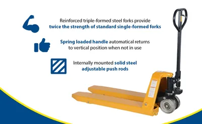 Vestil PM10-2245 full featured pallet truck feature highlights
