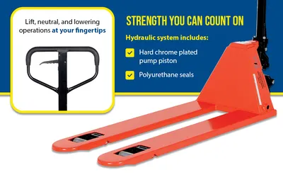 Vestil PM4-2048-LP low profile pallet truck feature highlights