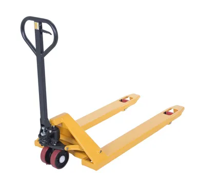 Vestil PM4-2748-E economy hand pallet truck shown from an alternate angle