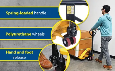 Vestil PM4-2748-E economy hand pallet truck feature highlights