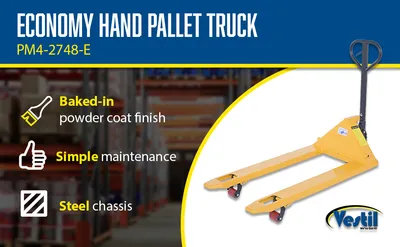 Vestil PM4-2748-E economy hand pallet truck feature highlights
