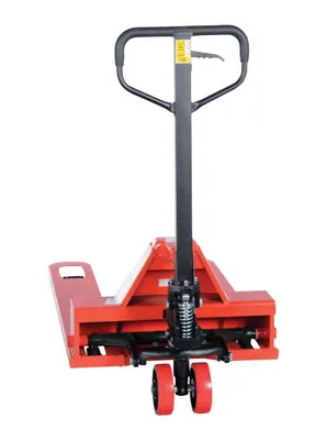 Vestil PM4-2748-LP low profile pallet truck shown from an alternate angle