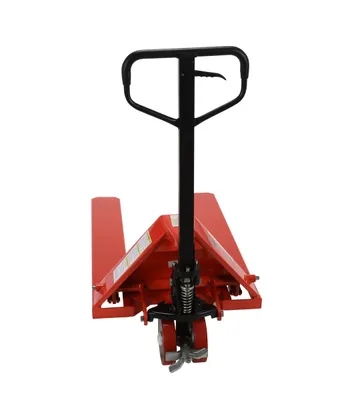 Vestil PM5-2738-WN wheel nose pallet truck shown from an alternate angle