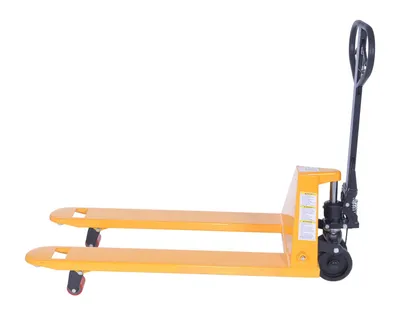 Vestil PM5-2748-HB pallet trucks with hand brake shown from an alternate angle